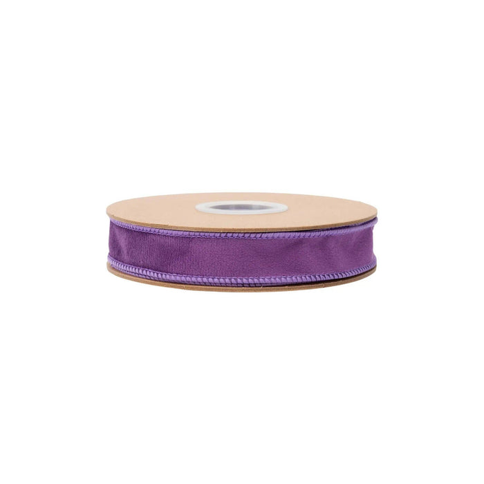 1" Reversible Plum Velvet Wired Ribbon Bolt