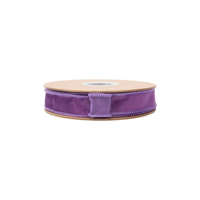 1" Reversible Plum Velvet Wired Ribbon Bolt
