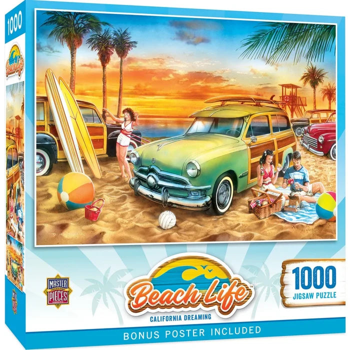 1000 Piece Jigsaw Puzzle - Beach Life- California Dreaming | MasterPieces