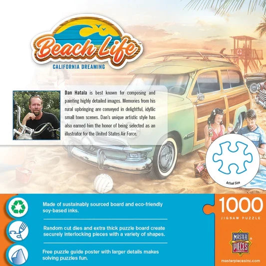 1000 Piece Jigsaw Puzzle - Beach Life- California Dreaming | MasterPieces