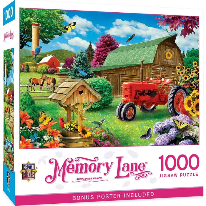 1000 Piece Jigsaw Puzzle - Memory Lane- Sunflower Ranch | MasterPieces