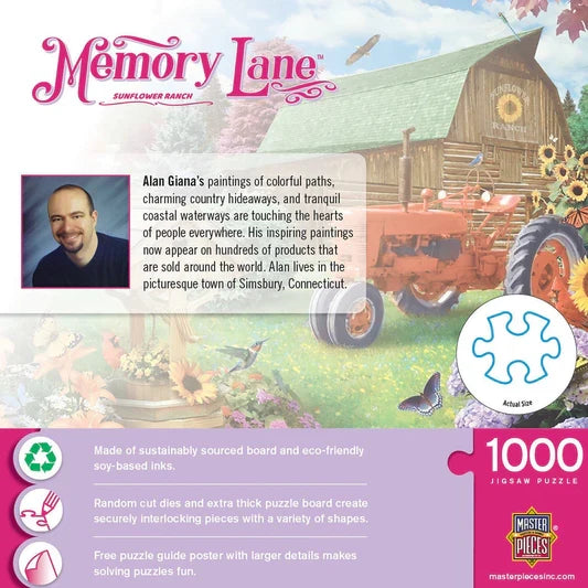 1000 Piece Jigsaw Puzzle - Memory Lane- Sunflower Ranch | MasterPieces