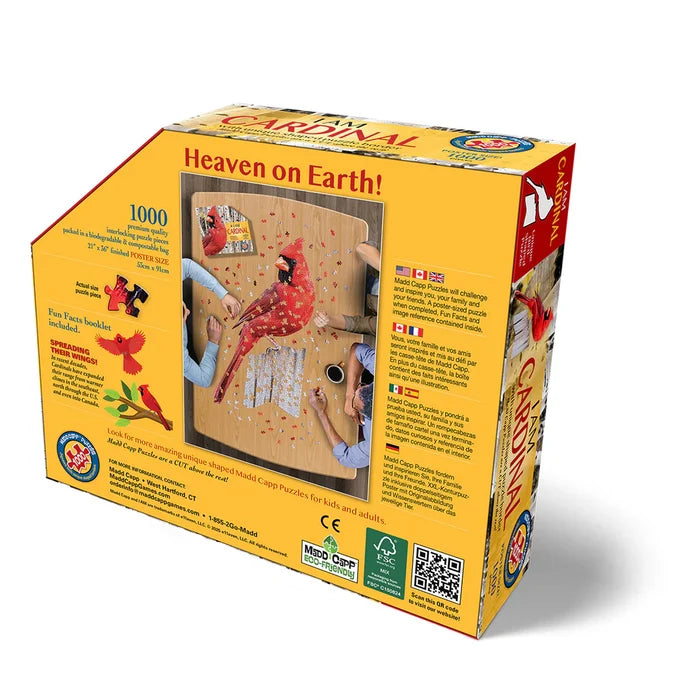 1000 Piece Shaped Jigsaw Puzzle - I Am Cardinal | Madd Capp