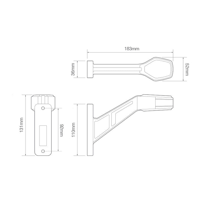 1007 LED Stalk Marker Lamp with Side MarkerLED Outline marker light1007RLED AutolampsSRH Lighting