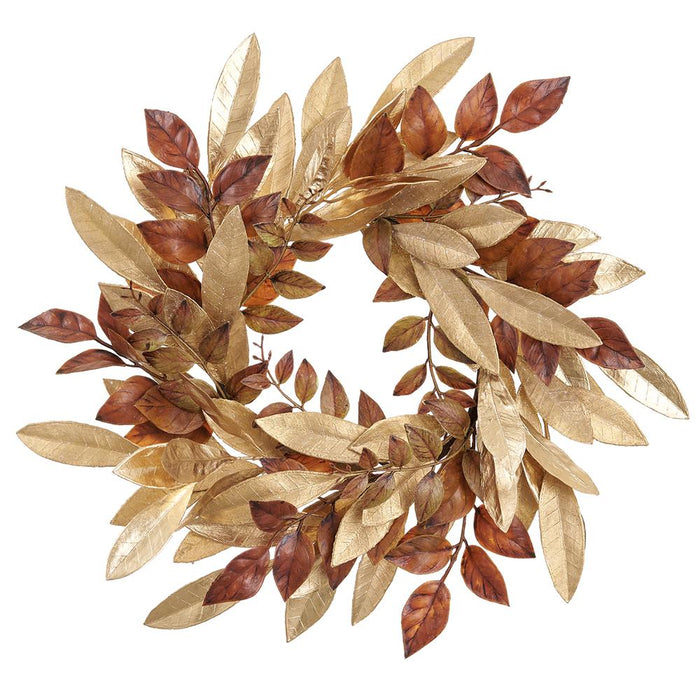 16" ruscus leaf mixed candle ring for farmhouse Christmas home decor from Magnolias Home Decor