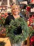 22" Soft Cedar Pine Wreath
