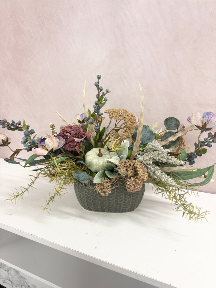 Silk floral cream rust simply serene centerpiece 27 inch handmade for farmhouse cottagecore fall home decor from Magnolias Home Decor