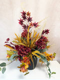 Silk floral mixed autumn evening porch pot 33 inch handmade outdoor safe for farmhouse traditional fall home decor from Magnolias Home Decor