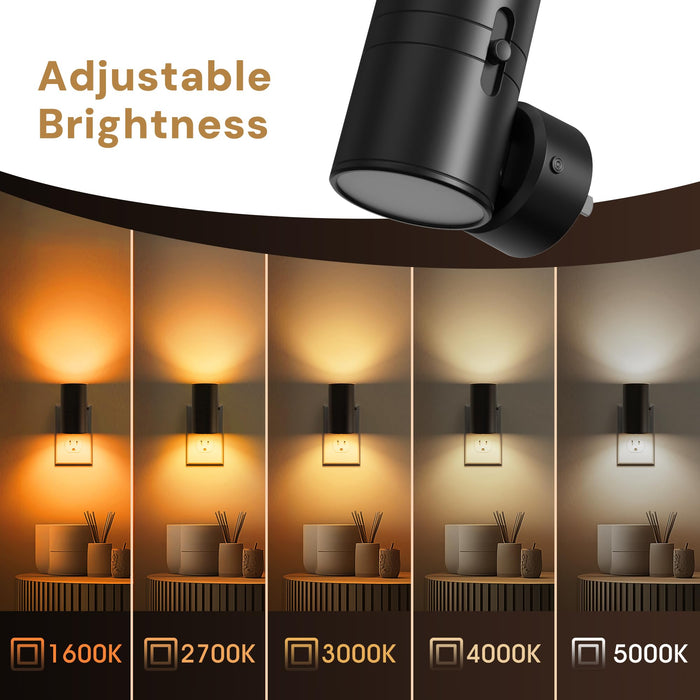 L LOHAS LED 5CCT Adjustable 330° Rotating Night Light – Plug-in Wall - [lohasled]