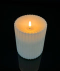 Ivory LED outdoor safe flameless pillar candle 4 x 5 inch with timer for farmhouse traditional home decor from Magnolias Home Decor