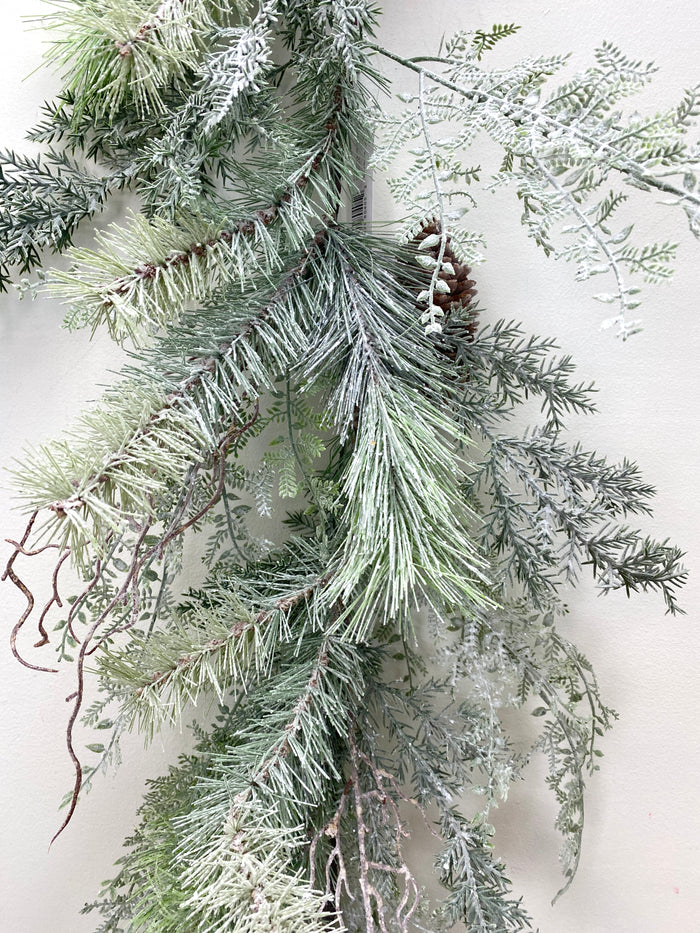 6' Snowflake Pinecone Garland