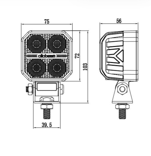 7100 series OLLO - BEAM performance 40w LED work lightHeavy Duty Work Light7100-40FSRH LightingSRH Lighting