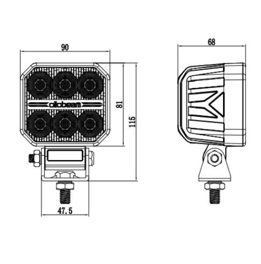 7100 series OLLO - BEAM performance 60w LED work lightHeavy Duty Work Light7100-60FSRH LightingSRH Lighting