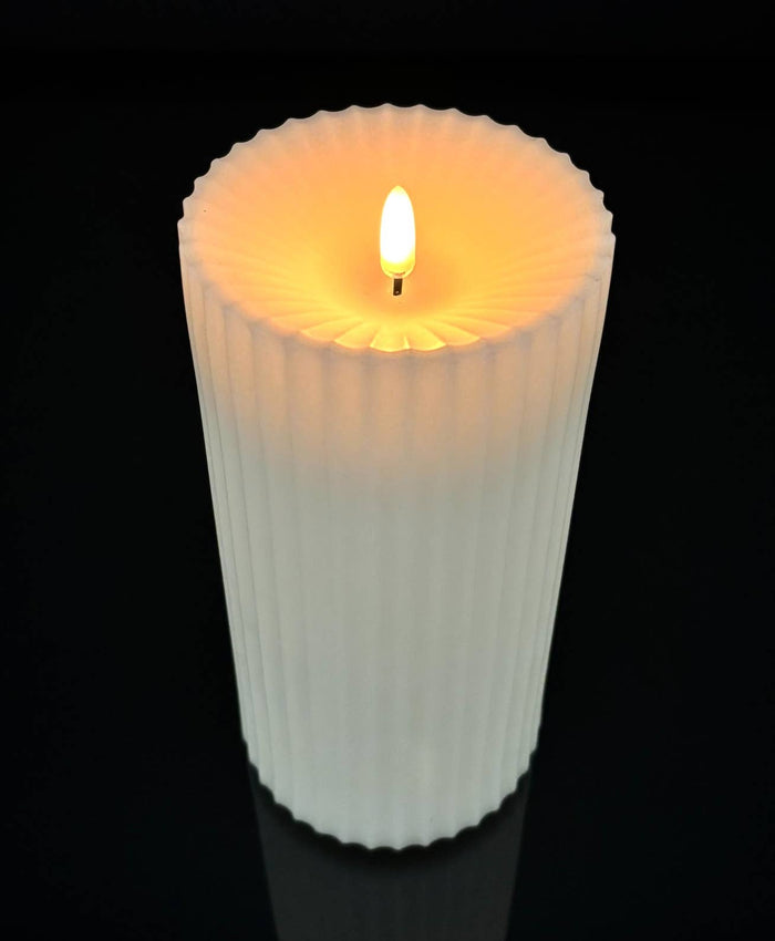 Ivory LED outdoor safe flameless pillar candle 4 x 8 inch with timer for farmhouse traditional home decor from Magnolias Home Decor