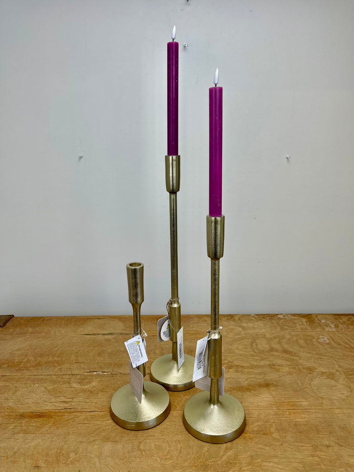 12" Champagne Taper Candleholder