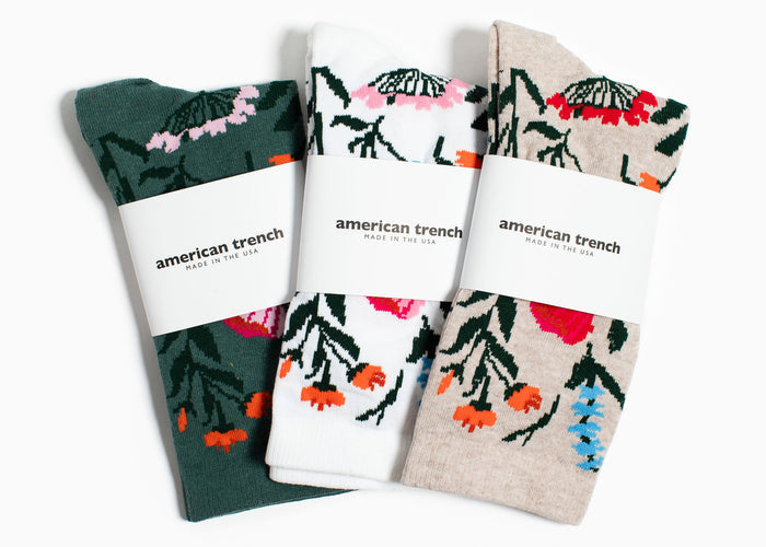 American Trench Wild Flower Sock – Ivory