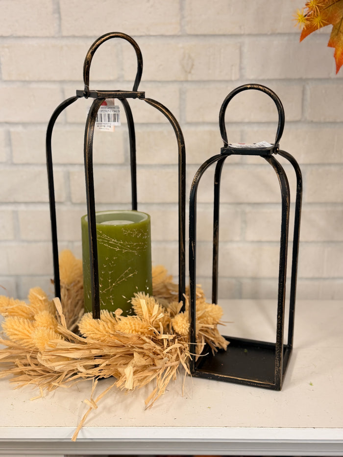 Arched Black Open Metal Lanterns - 2 Sizes