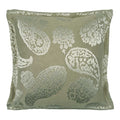 Linwood cushion in Aurora Yorkstone. Overhead view showing the full front design, featuring this subtle paisley pattern.