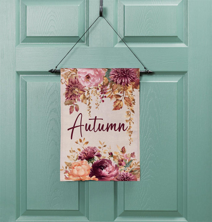 Polyester autumn florals garden flag outdoor safe for farmhouse cottagecore fall home decor from Magnolias Home Decor