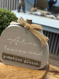 Autumn Wooden Pumpkin Signs - Choice of Two