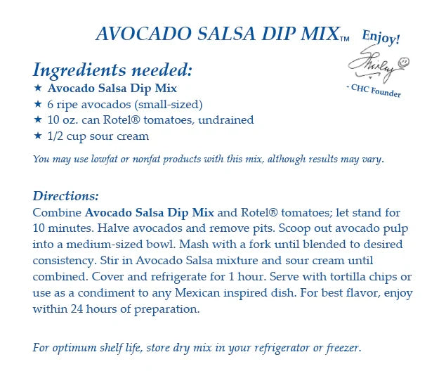 Avocado Salsa Dip Mix
