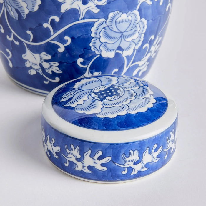 Dynasty Lotus Lidded Ceramic Jar