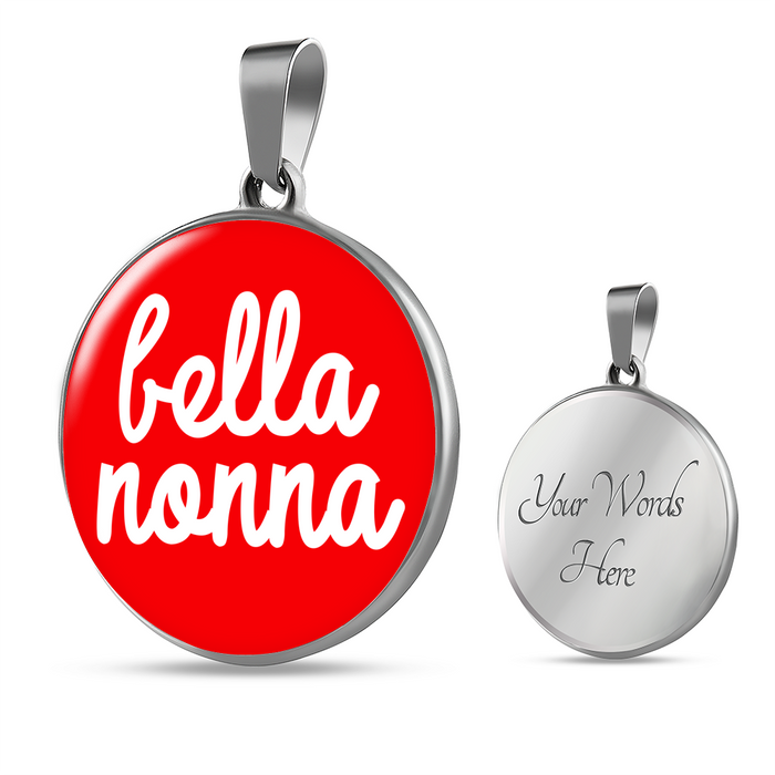 Bella Nonna with Red Circle Pendant Necklace