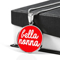 Bella Nonna with Red Circle Pendant Necklace