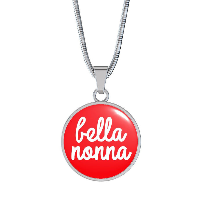 Bella Nonna with Red Circle Pendant Necklace