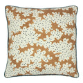 This brown and blue stylized coral pattern’s free-flowing and tonal movement lends this cushion a natural appearance.