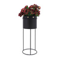 Black Metal Round Planters- 2 Sizes