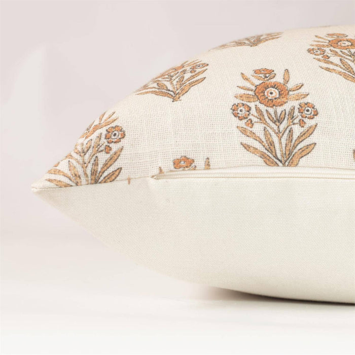 Close-up of block print silhouette pillow detail from Magnolias Home Decor