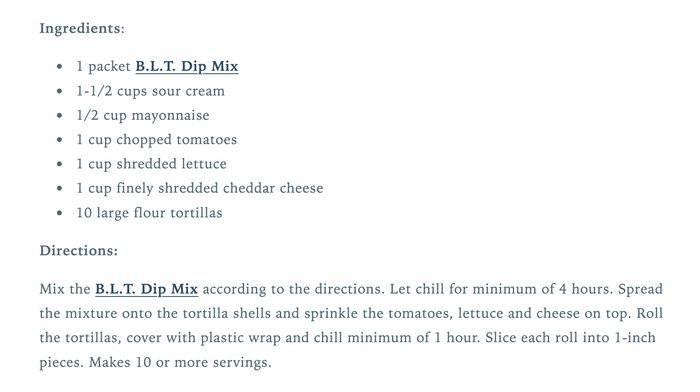 BLT Dip Mix