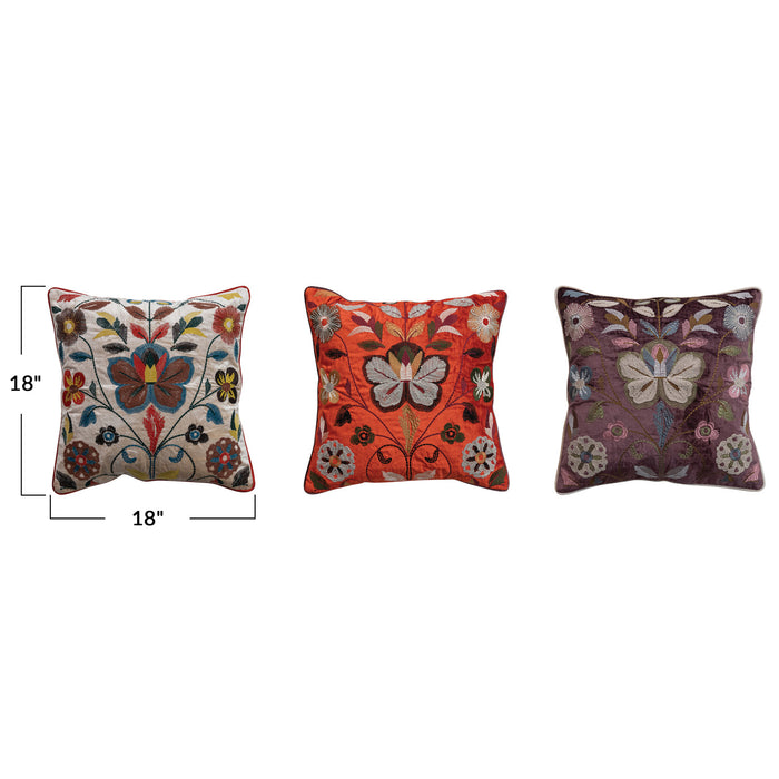 Botanical Velvet Pillow - 3 Colors