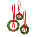 Boxwood Wreaths with Red Ribbons - Set of 3 Preserved Greenery Napa Home & Garden