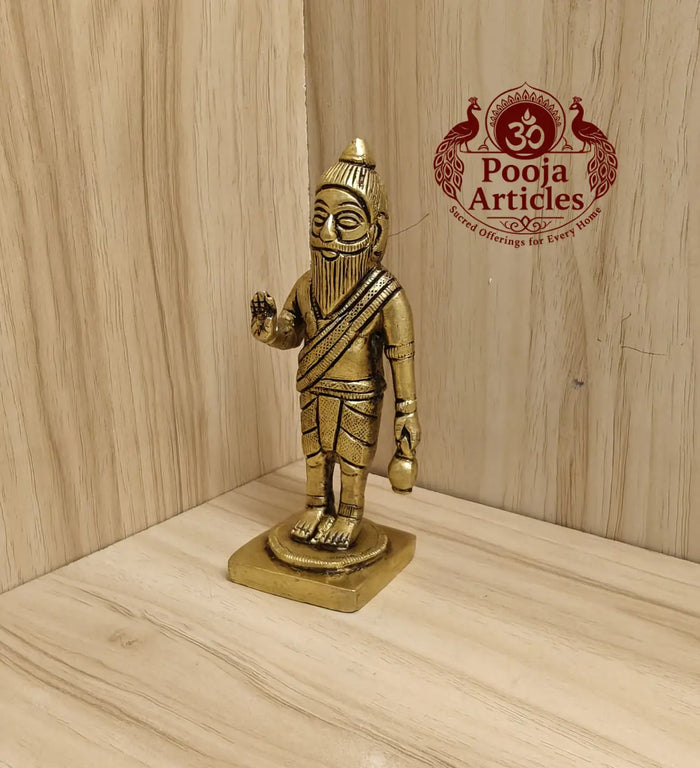 Brass Agathiyar Statue 4.5 Inch Pooja Articles
