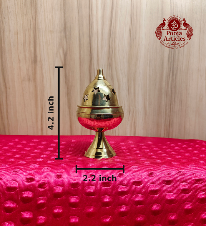 Brass Apple Deepam With Stand 4.2 Inch