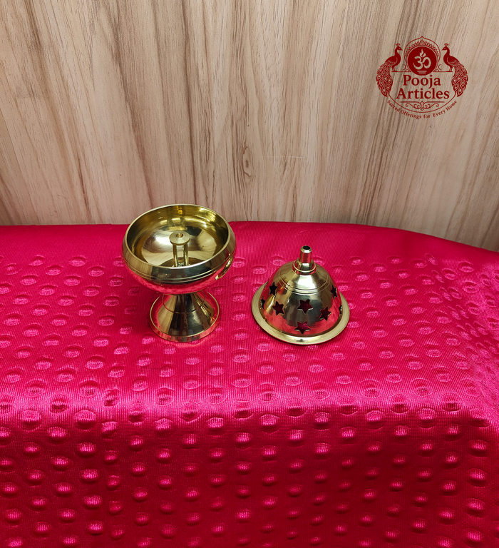 Brass Apple Deepam With Stand 4.8 Inch