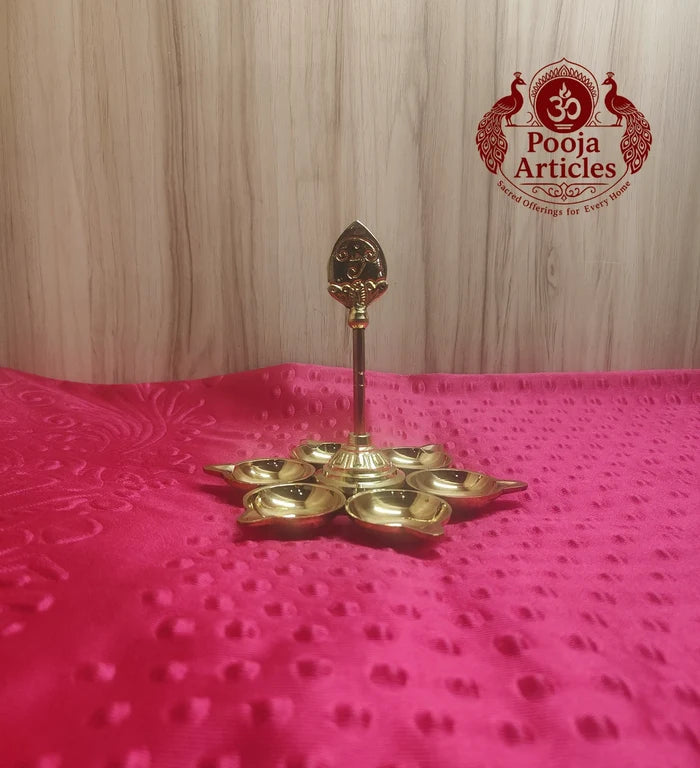Brass Arumuga Vel Vilakku 5.2 Inch