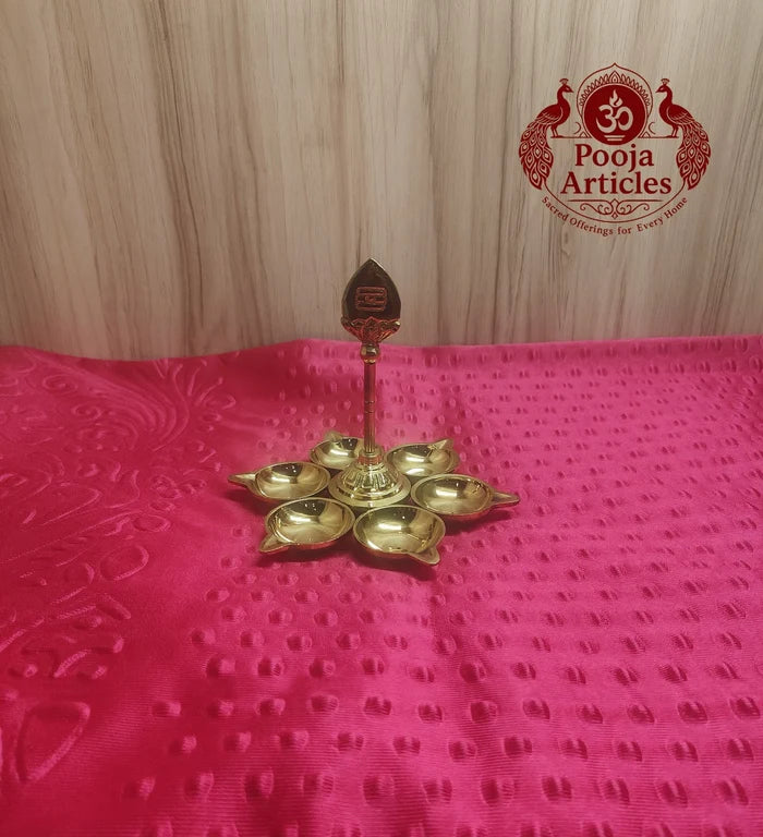 Brass Arumuga Vel Vilakku 5.2 Inch