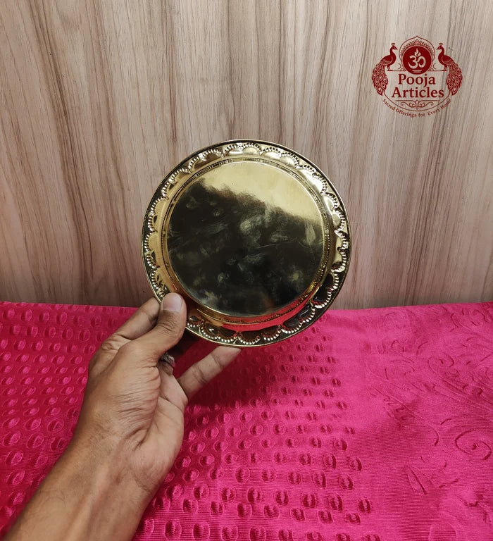 Brass Ashta Lakshmi Pooja Plate 6.4 Inch