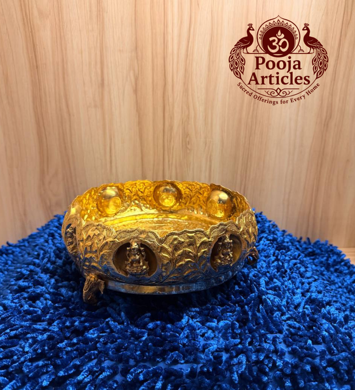 Brass Ashtalakshmi uruli 8.5 inch Kerala pooja bowl
