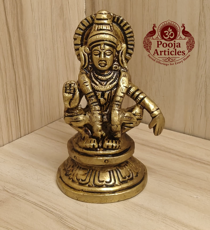 Brass Ayyappan Statue 3 Inch