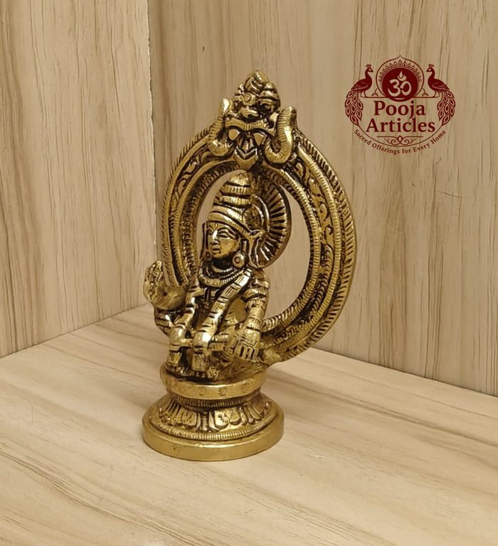 Brass Ayyappan Statue 3.6 Inch