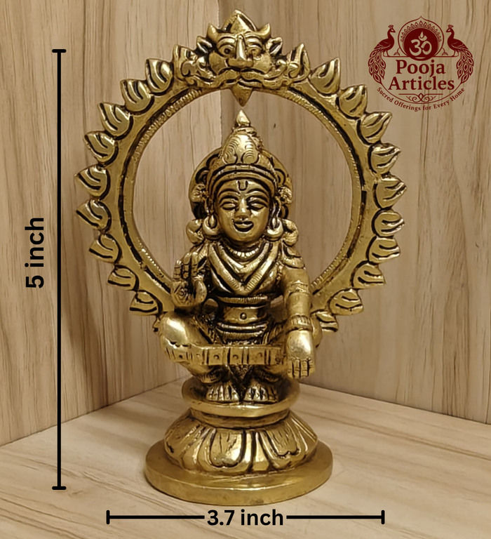 Brass Ayyappan Statue 5 Inch