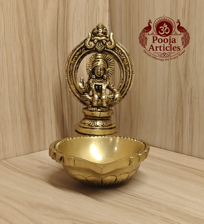 Brass Ayyappan Statue Diya 5 Inch