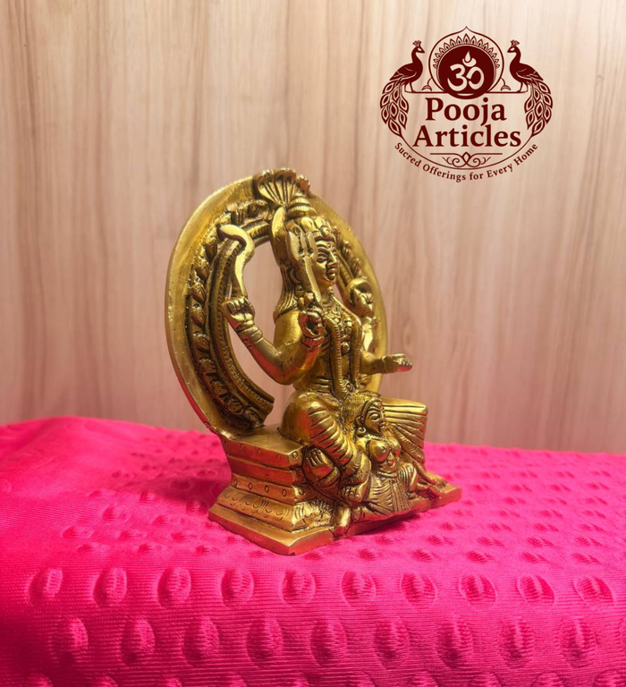 Brass Bhagavathi Amman 5.3 inch with prabhamandala