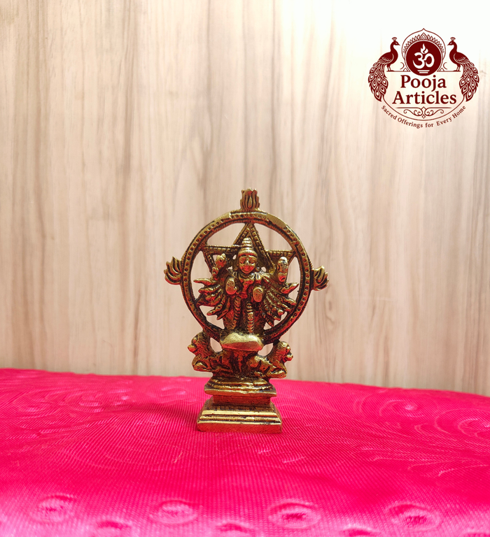 Brass Chakrathalvar Statue 4.2 Inch