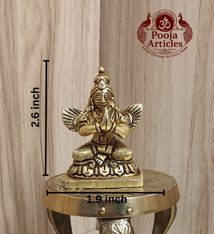 Brass Garuda Idol 2.6 Inch Pooja Articles