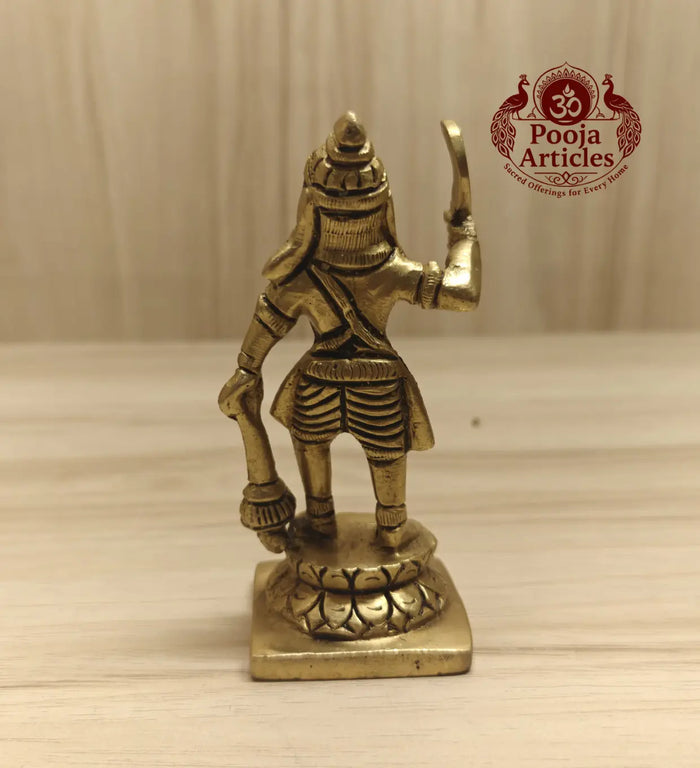 Brass Karuppasamy Idol 4.2 Inch — size reference
